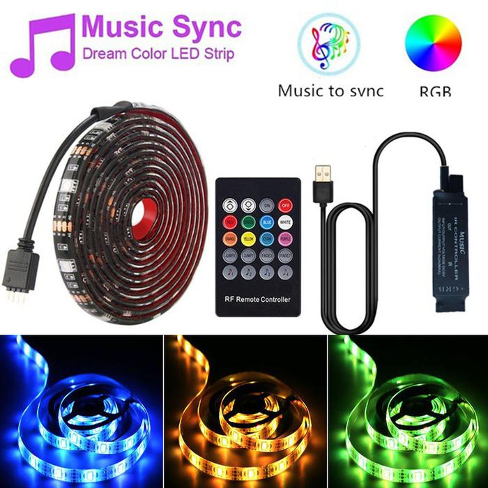 RGB 5050 Led Strip Light USB LED Music Control Strip Light RGB