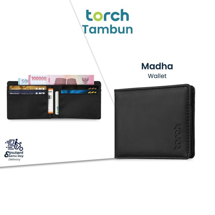 TORCH Madha Dompet Simple Extra Lipat Pria Wanita Tempat Kartu Uang Karcis Kuat Tahan Air - Wallet W