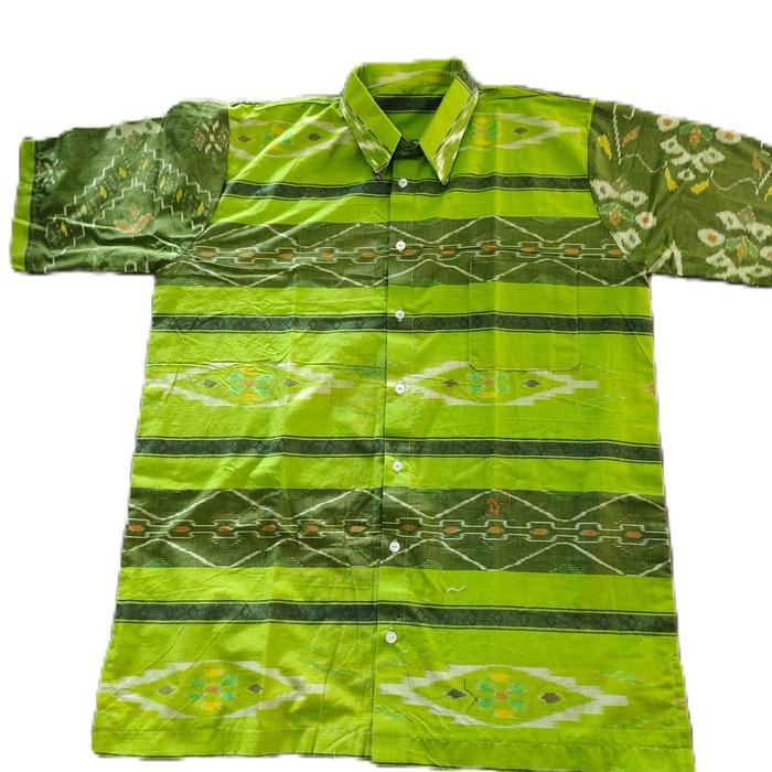Kemeja Pria Tenun Ikat Baju Dewasa Cowok Corak Unik - Formal