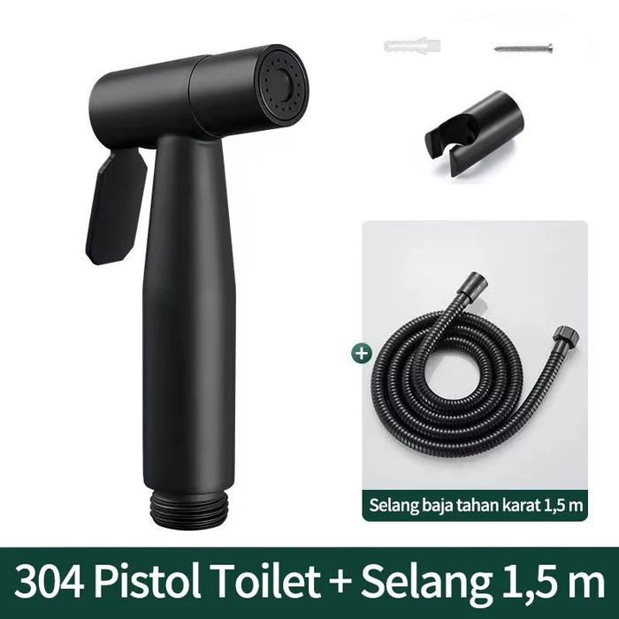 SUS304 1 Set Jet Shower Kloset Kran Cabang Shower Stainless Jet Washer Toilet Kran Closet Duduk Kepa