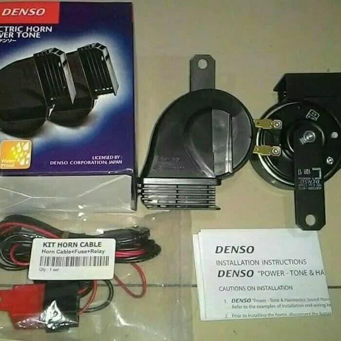 Klakson Denso keong waterproof dan relay kabel set L1