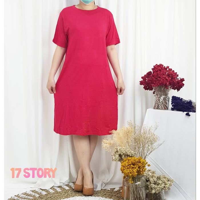 Daster Kaos Wanita Polos Size L Xl Xxl 3Xl 5L Jumbo Bahan Kaos Rayon Adem Dan Lembut Tangan Pendek K