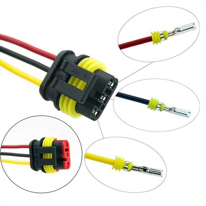 5Set Soket Kabel 1/2/3 Pin Waterproof Soket Kabel Motor Mobil Konektor Skun Kabel Terbaik Adapter Co