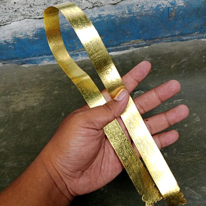 Isian Sabuk Bahan kuningan sari  kaligrafi Rajah Emas Asli