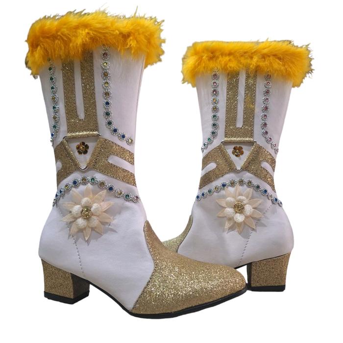Sepatu Mayoret Putih Gold Boots Shoes Wanita