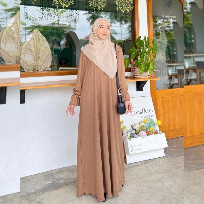 Griya Musafa - Pakaian Wanita Muslimah Naima Dress Sapporo Knit Gamis Cantik Simpel