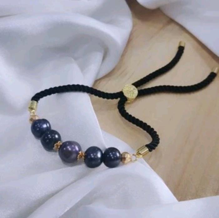Gelang lapis emas mutiara air tawar asli lombok Gelang mutiara asli Gelang lapis emas Aksesoris muti