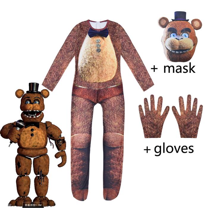 Halloween Costume Kids Five Nights Freddyed Jumpsuit Bodysuit Cosplay Nightmare Boy Bonnie Fnaf Fred