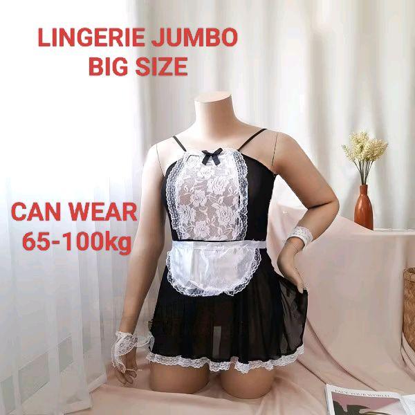 Lingerie JUMBO Set Seksi Cosplay Pelayan Maid Renda