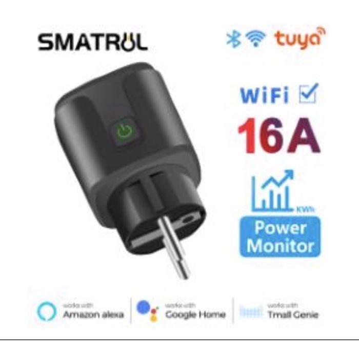 Smatrul Stop Kontak Pintar WiFi Smart Plug Socket 16A 220V Adapter Tuya Wireless Remote Voice Contro