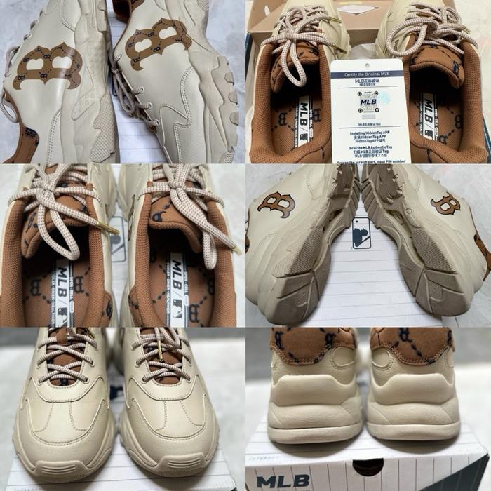MLB Chunky Diamond Monogram Boston Sneakers Casual Pria Shoes Snekers