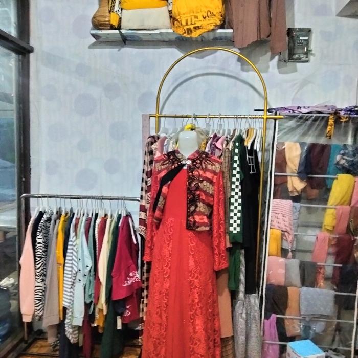 gamis brokat rompi terpisah