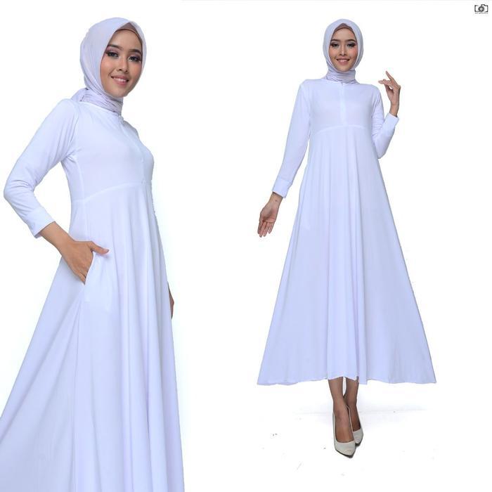[TERLARISSS] Gamis Polos Hyget Super Busui Resleting Depan LD 100 Cm LD 120 CM PREMIUM