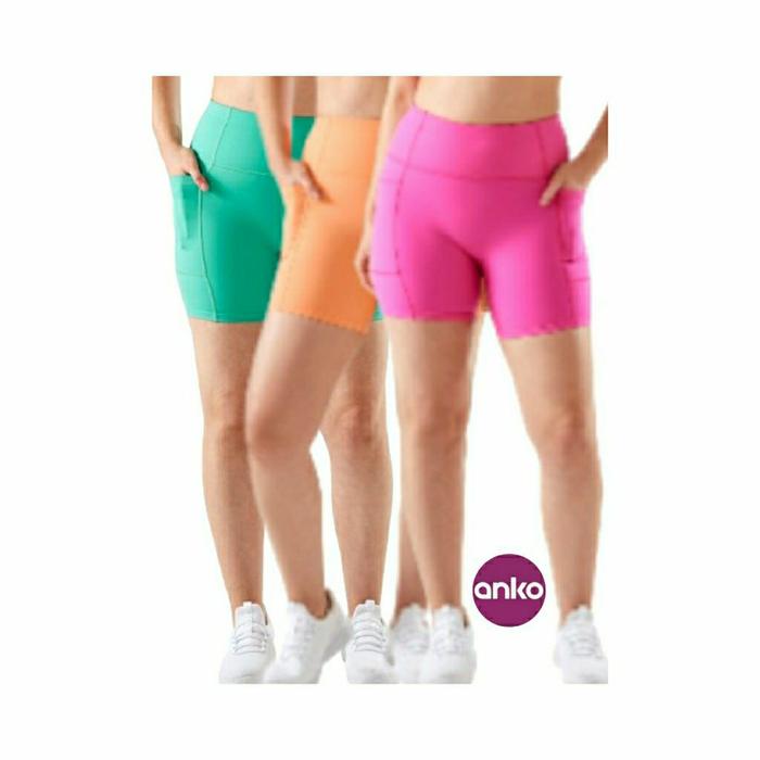 Mayana Brandor - High Waist Biker Shorts Pants 6"- Pockets - Anko Ansh46 Gym Yoga Fitness Running
