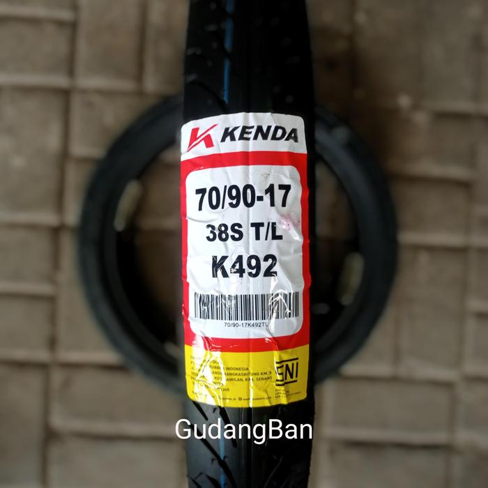 ( K492 - RING 17 ) K492 UK 70 90 17 BAN LUAR KENDA K492 TUBELESS FREE PENTIL