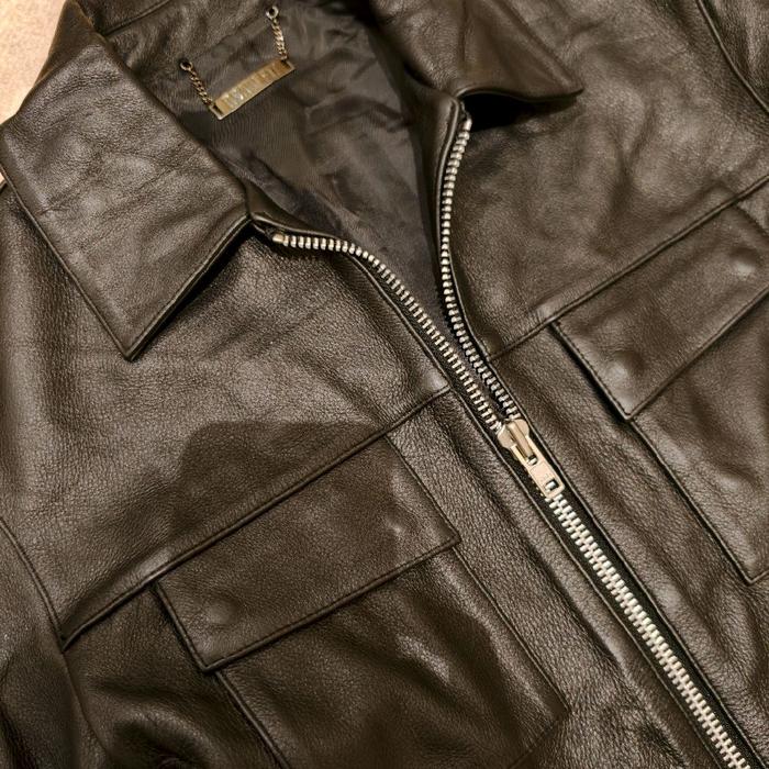 Leather Jacket Jaket Kulit Asli Model Trucker Draw Fit Size L