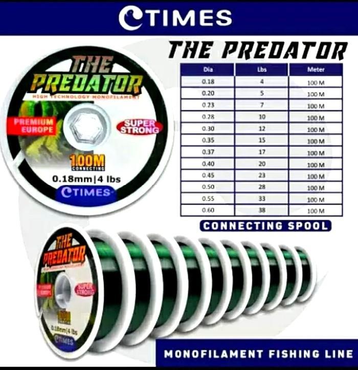 senar pancing anti keriting the predator 100m - 0.18