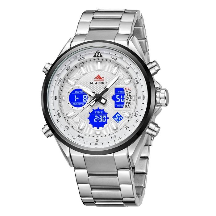 Dziner Jam Tangan Pria Double Time 8338 Rantai Stainless Steel Water Resistant 3 ATM