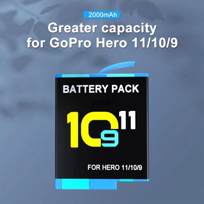 GoPro Baterai Charger Box GoPro Hero 9 10 11 12 Black Telesin Battery Go Pro Hero Black 2000mAh
