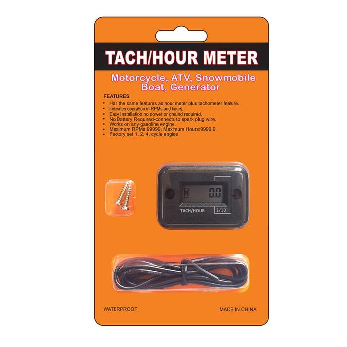 Waterproof Hour Meter Tachometer Induction Tach Hour Meter With LCD