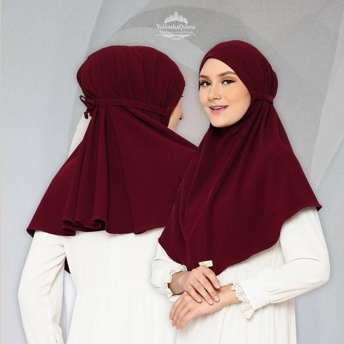 KHIMAR ZINETA BERGO TALI ORI VALENSHAQUEEN HIJAB BAHAN WAFFLE UNIQLO PREMIUM IKKA MEMEI