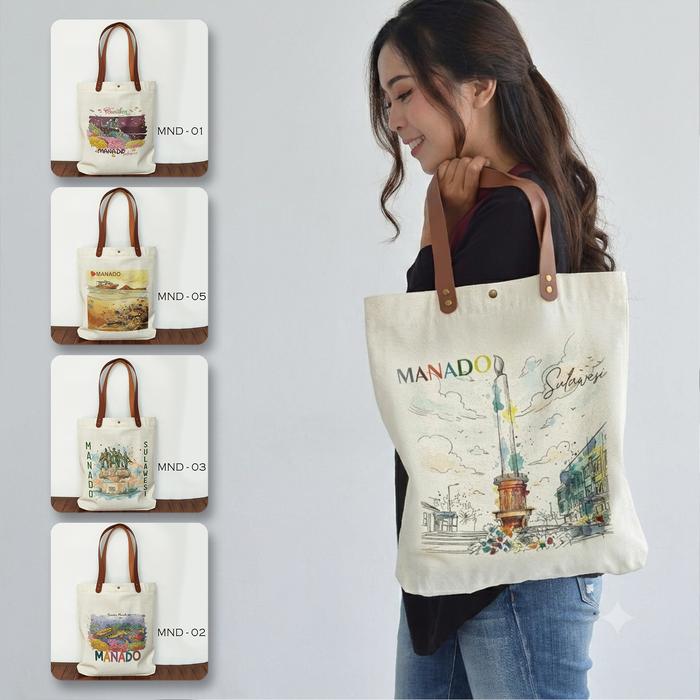 Totebag Canvas Souvenir Manado Tas Kanvas oleh oleh Manado Sulawesi Indonesia