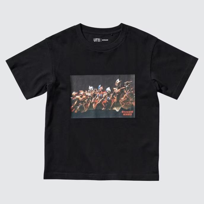 UNIQLO KAOS ANAK UT T-SHIRT ULTRAMAN LENGAN PENDEK BLACK