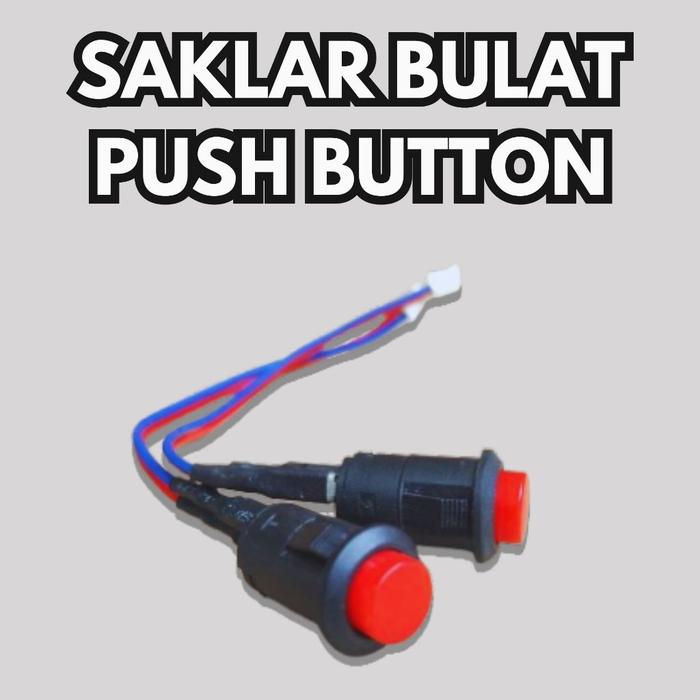 Saklar On/Off Tekan Model Bulat Switch Saklar Motor Dengan Socket Warna Merah