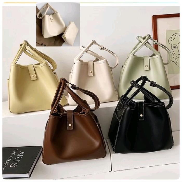 Tas Selempang Wanita Top Handle Bag 2 in 1 Premium-Tas Bahu Korea IKIWA BAG