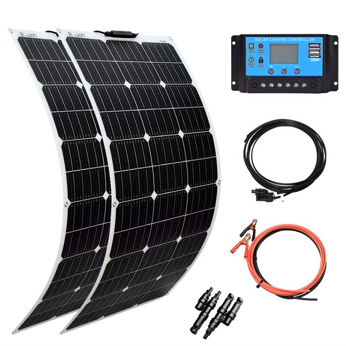 Flexible Solar Panel 200W Kit System 18V 100W Monocrystalline Panel