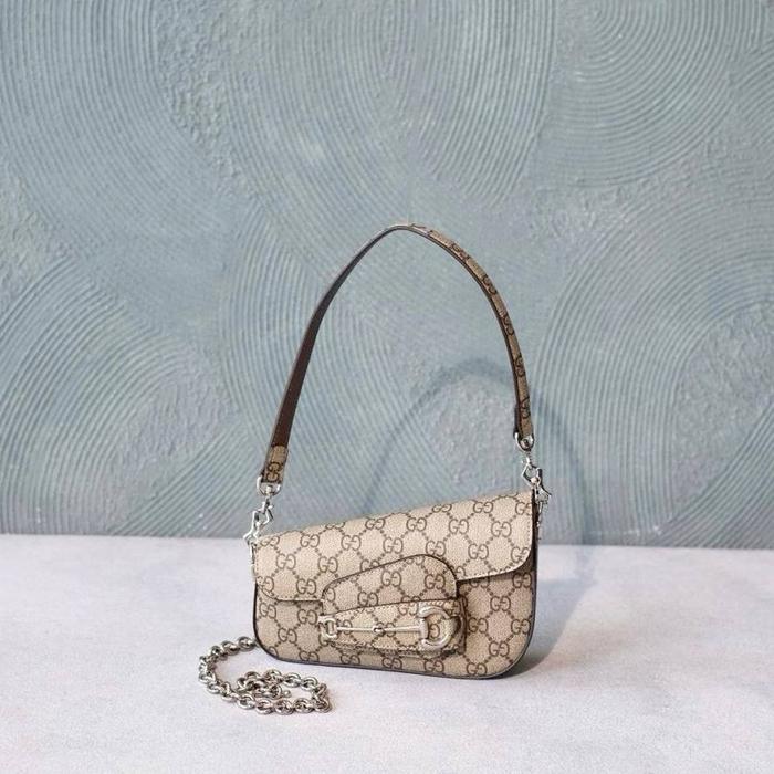 bag GG tas Horsebit 1955 Mini Asymmetrical Shoulder Bag in Beige