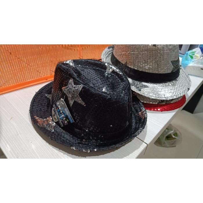 LED LIGHT UP HAT Topi Fedora Michael Jackson LED