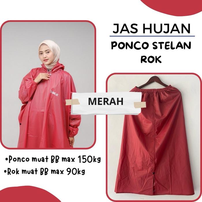 WEJE Jas Hujan Ponco Setelan Rok Batman Kelelawar  Bahan PVC 025 Tebal Kuat Elastis anti Rembes Kual