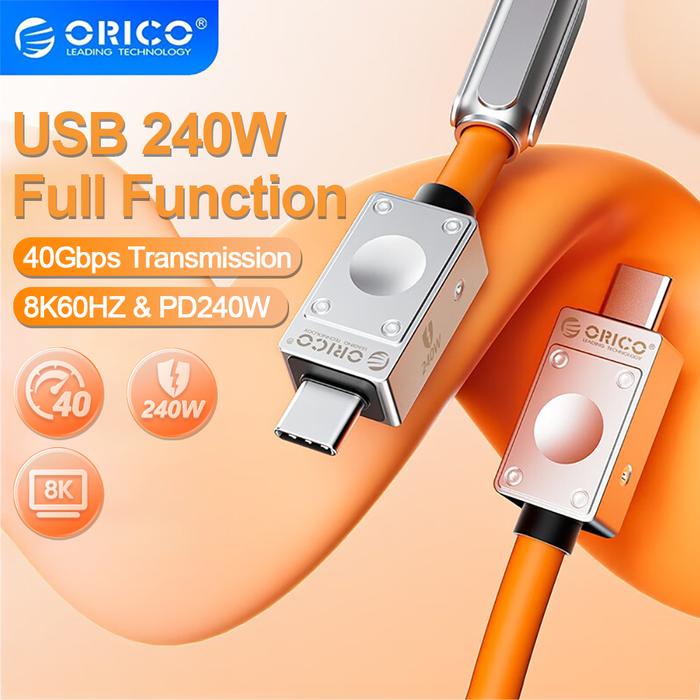 ORICO USB4 Cable 240W Silicone PD USB C Cable Data Line Fast Charging