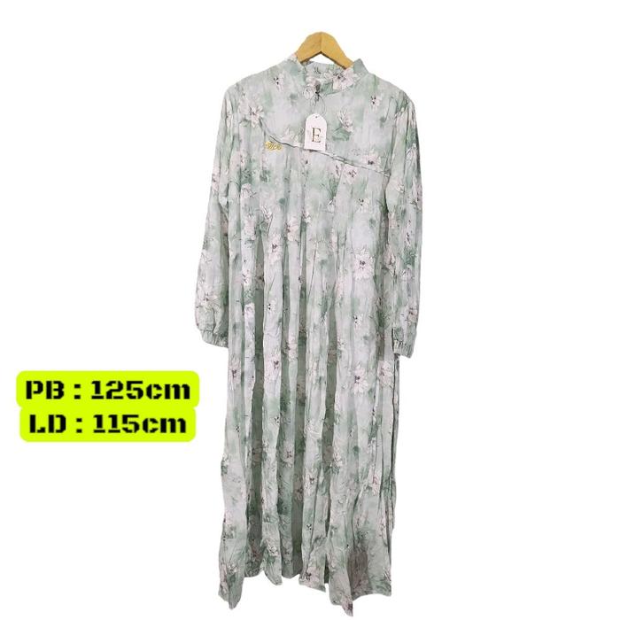 Gamis Emos Rayon Premium Hijau Mint 1809