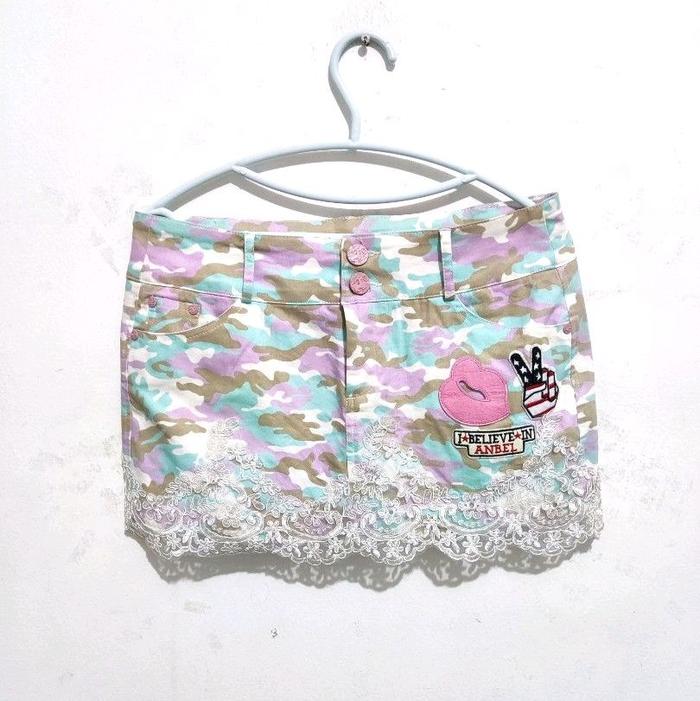 Rok celana pendek wanita loreng colorful Liang Li size L