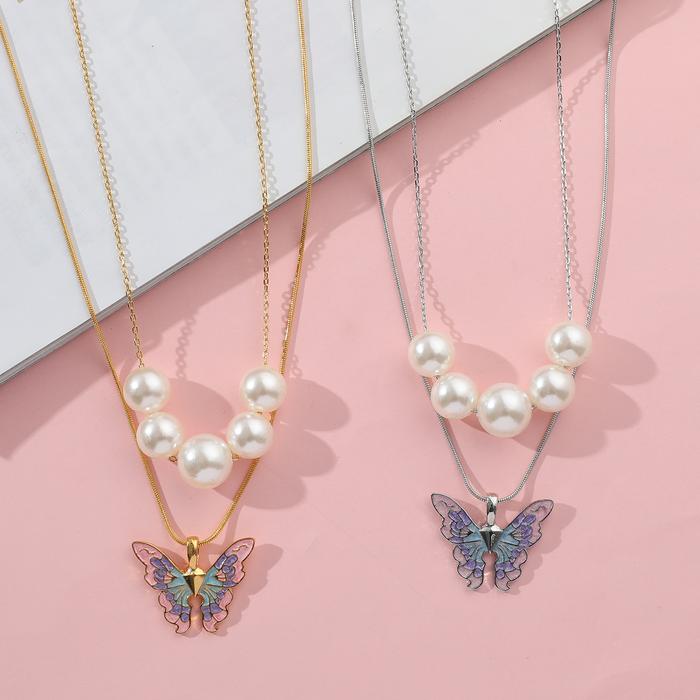 Disney Barbie Fairytopia Mermaidia Enamel Butterfly Pendant Necklace
