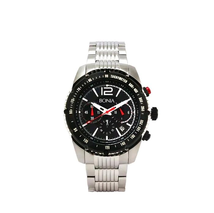 BONIA BPT189-1635C MEN'S WATCH BLACK DIAL STAINLESS STEEL STRAP