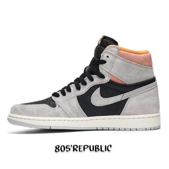 Sepatu Nike Air Jordan 1 High OG Neutral Grey Hyper Crimson Authentic