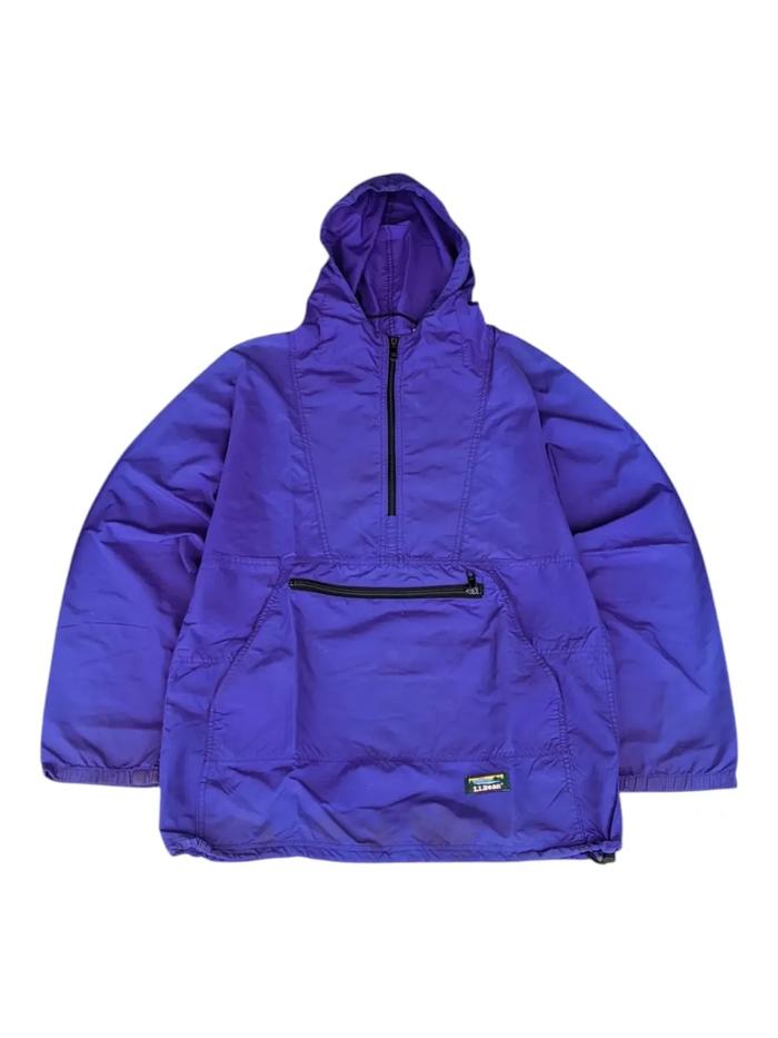 LL BEAN - Jaket Vintage Jaket Windbreaker Hal Zip Cagoule Made in USA Size L
