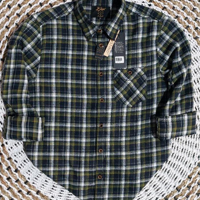 EDGE & ARISTINO Kemeja Flanel Premium Unisex Pria & Wanita Bahan Wool Import Tebal Nyaman Lembut Kua