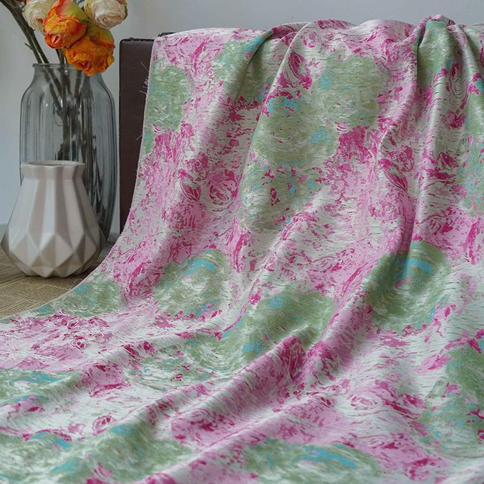 Gaun perempuan kain brokat Jacquard celup ikat celup kain jahit