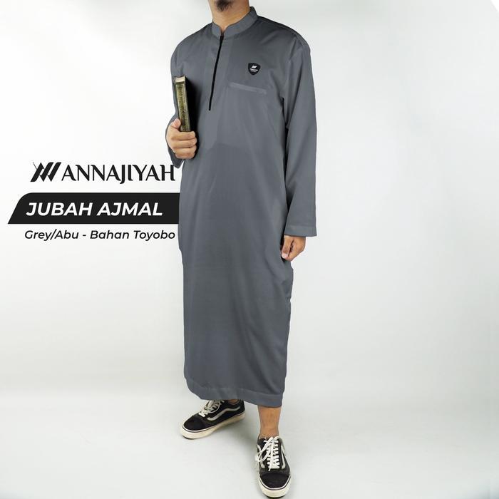 Jubah Gamis Pria Dewasa & Remaja Ajmal Polos ANNAJIYAH Bahan Original Toyobo Premium