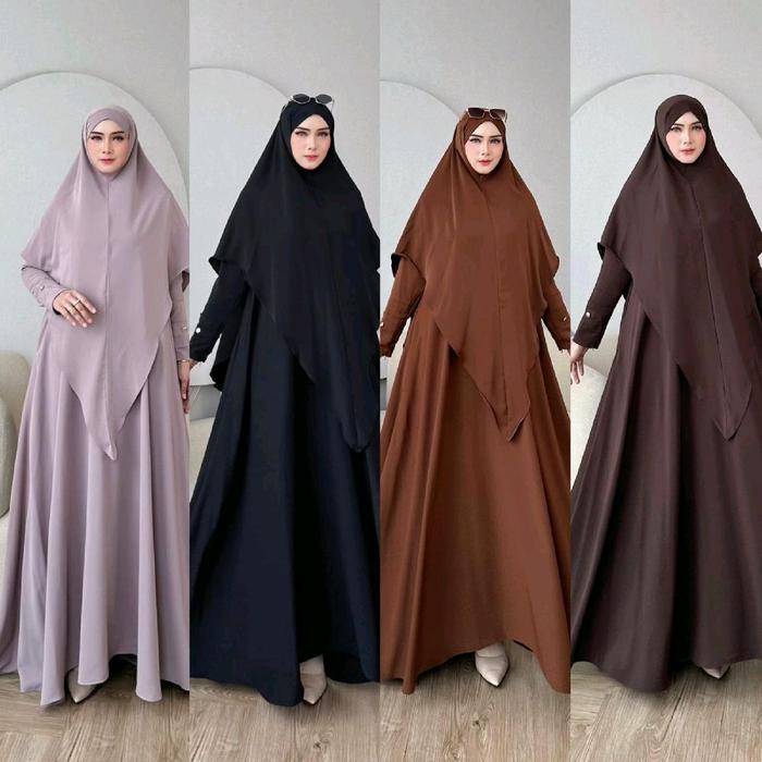 Gamis Dress terbaru Dijah Syari Dress set 2in1 Premium Ori by Ninona