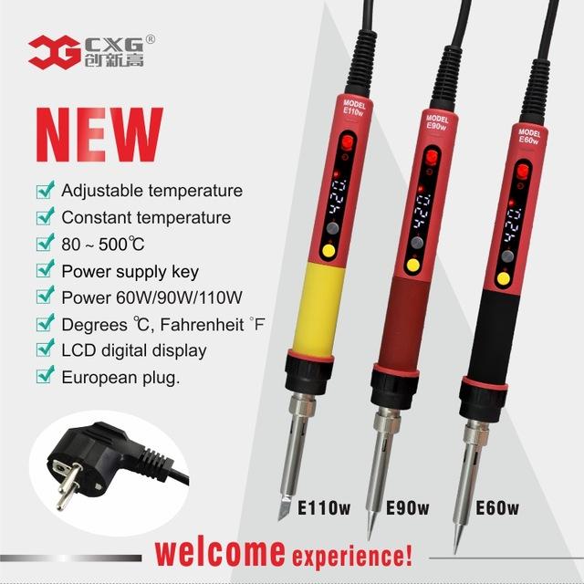 CXG E60WT E90WT E110WT Electric Soldering Iron EU Digital LCD
