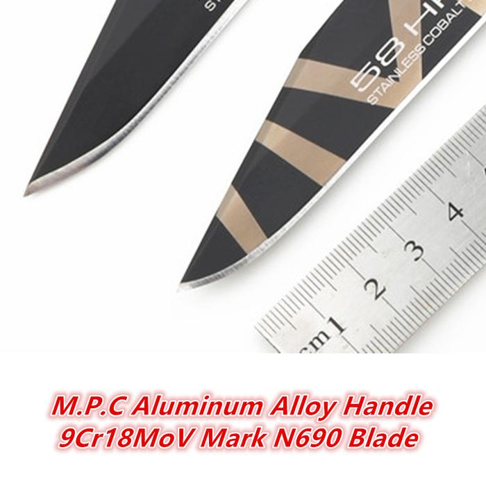 JUFULE New M.P.C Folding Blade Knife Mark N690 Aluminum Handle Copper