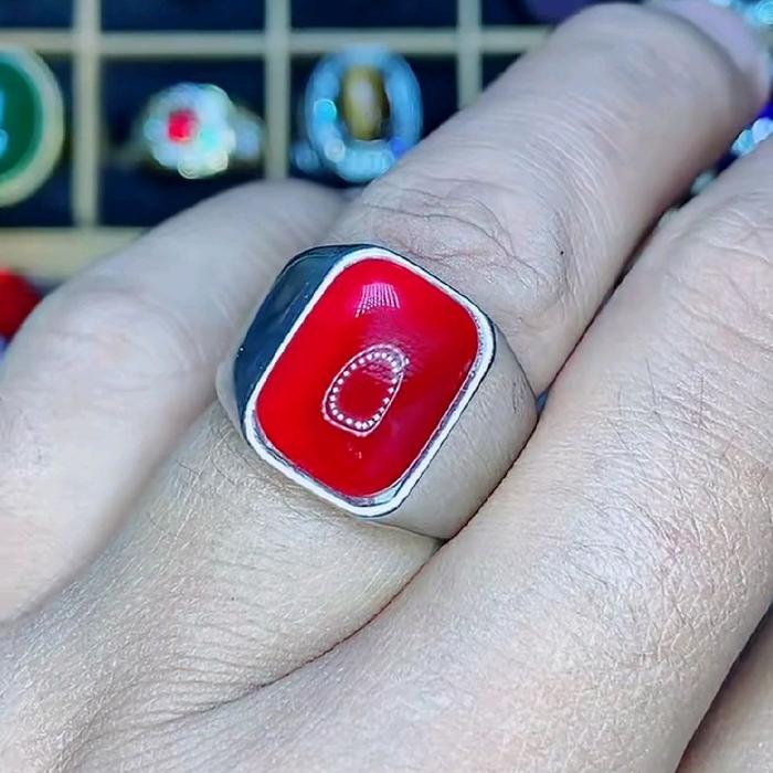 Red baron pacitan octagon ring titanium polos