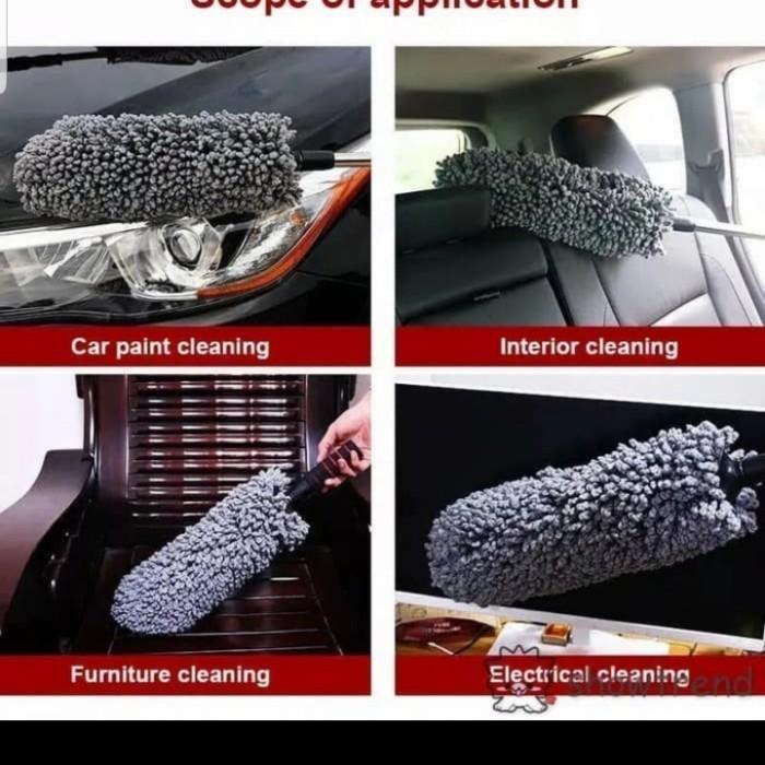 Alat Pembersih Mobil Motor Kemoceng Microfiber Debu- Kemoceng Panjang