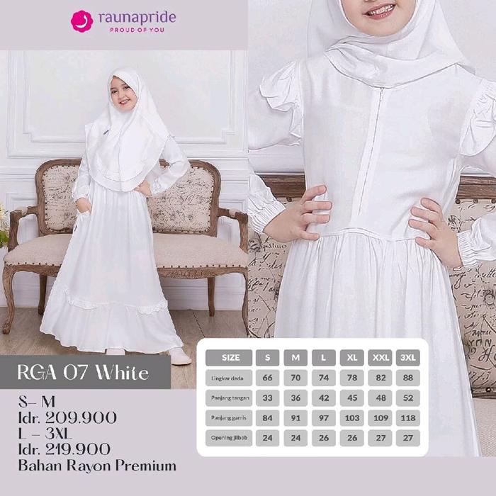 RAUNA RGA 07 WHITE GAMIS ANAK SIMPEL