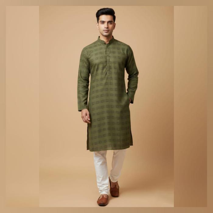 Baju Laki2 Tradisional Sherwani Katun Jacguard/Baju Koko/Sherwani India